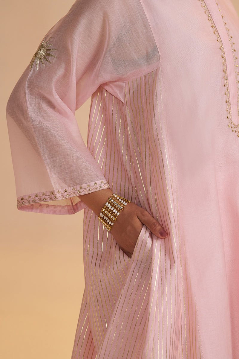 Rose Quartz Silk Festive Kurta Set
