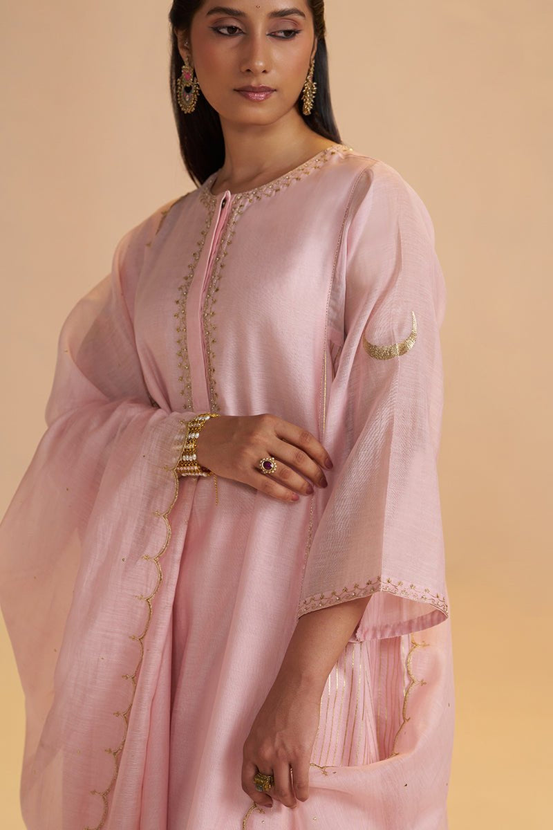 Rose Quartz Silk Festive Kurta Set