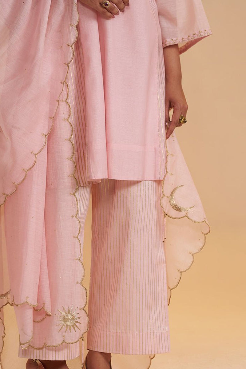 Rose Quartz Silk Festive Kurta Set