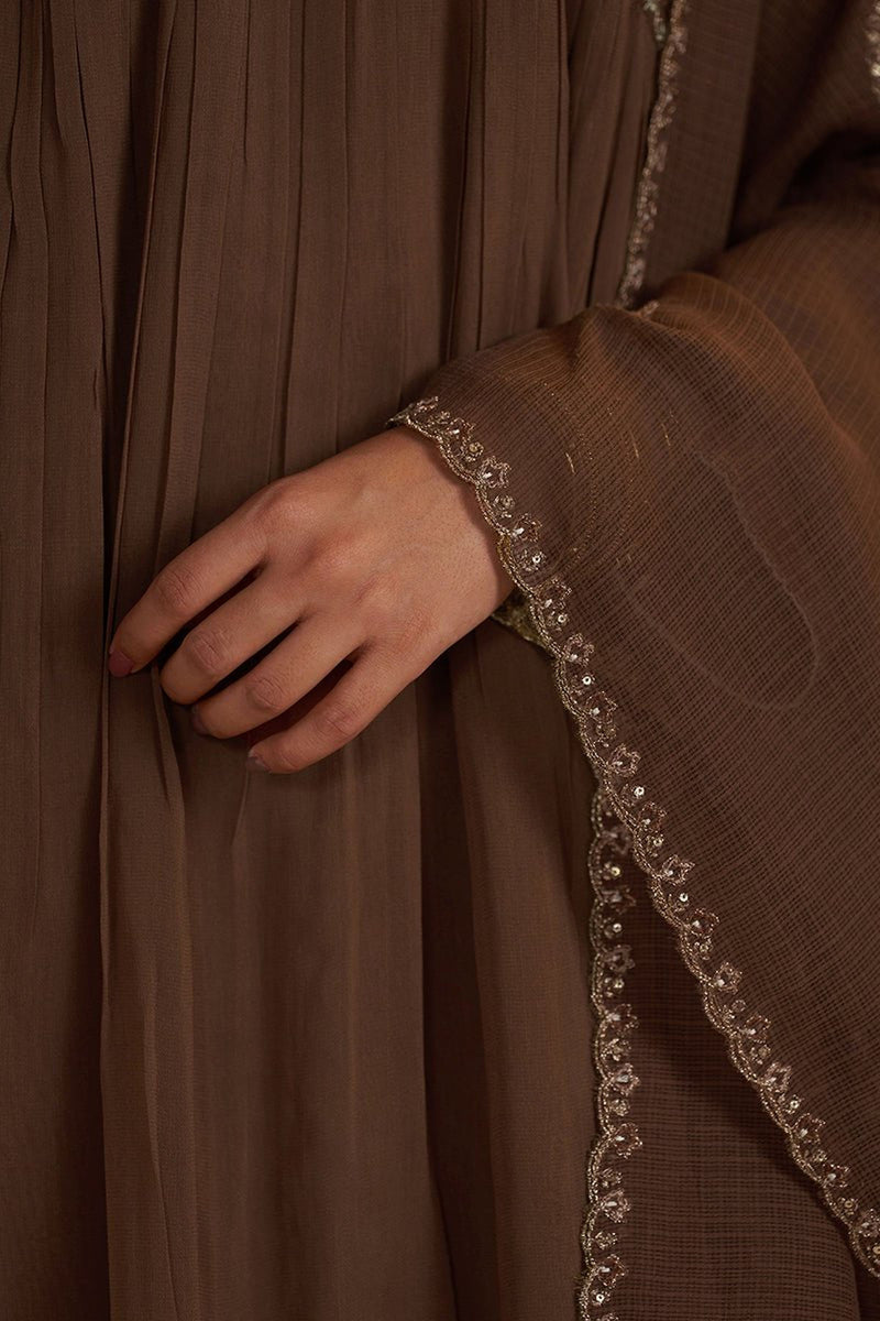 Husk Brown Festive Sharara Kurta Set