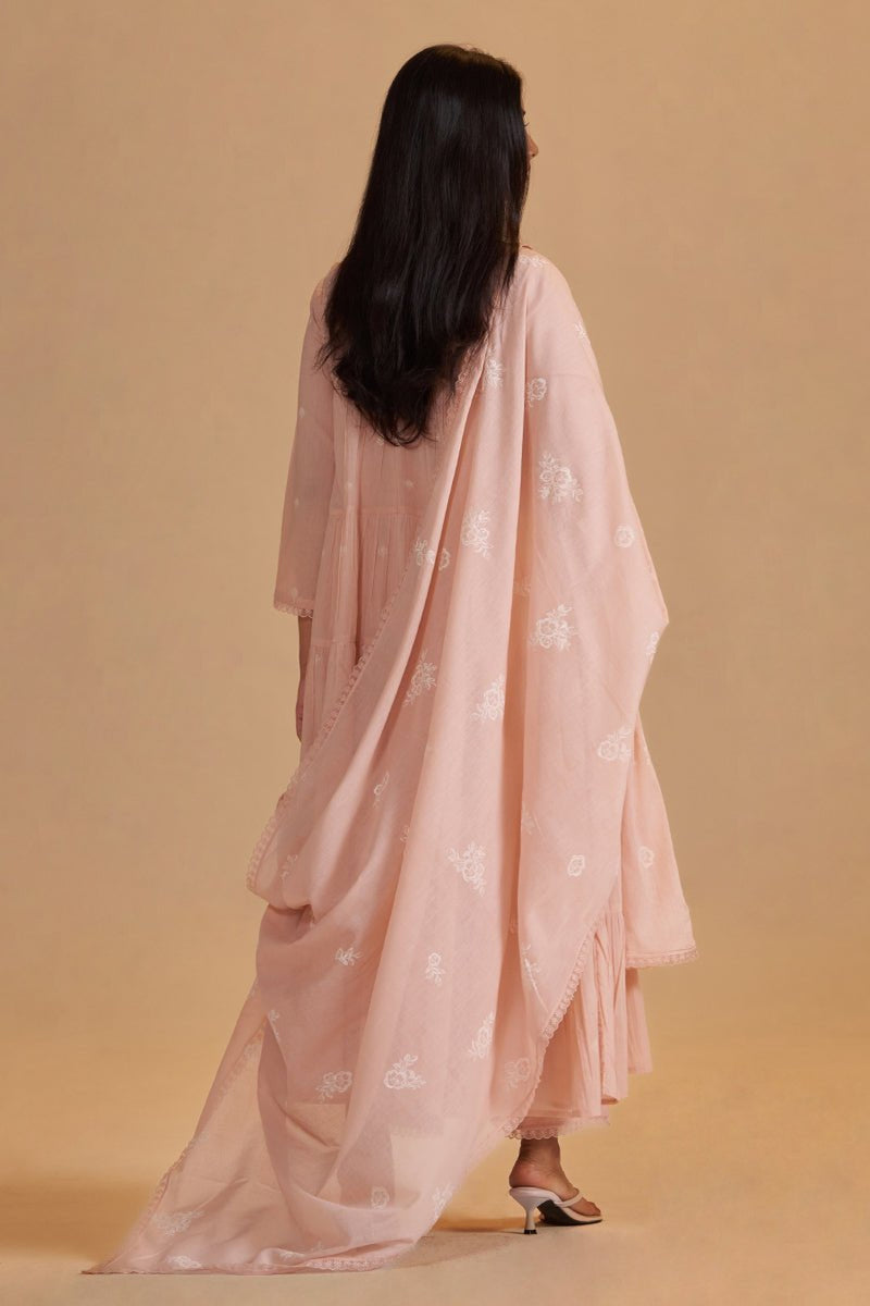Evening Sand Mul-Mul Anarkali Kurta Set
