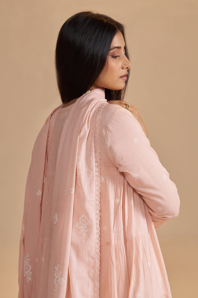 Evening Sand Mul-Mul Anarkali Kurta Set