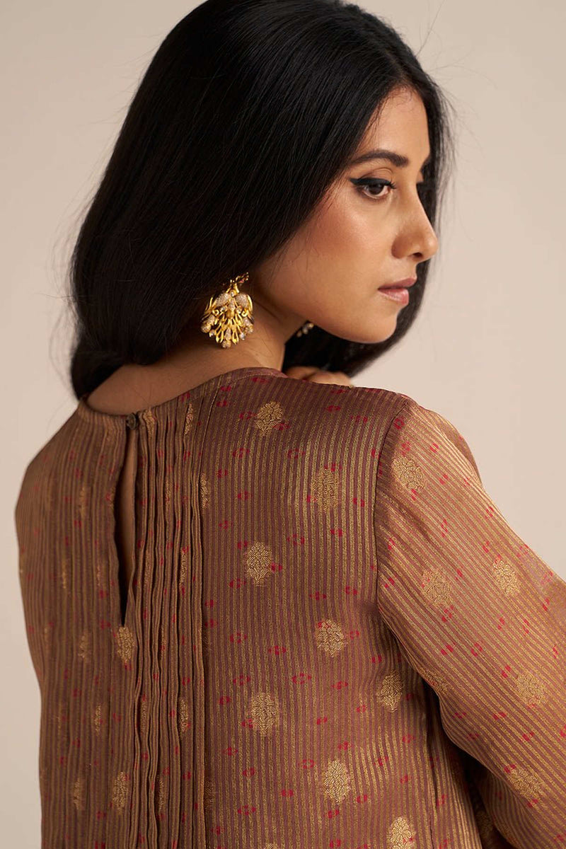 Cognac Brown Tissue Festive Co-ord Set