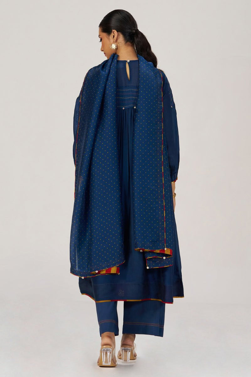 Blue Opal Silk Festive Kurta Set