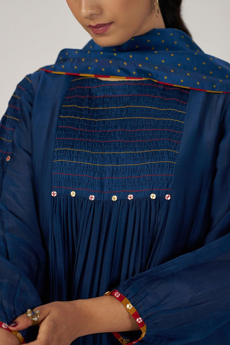Blue Opal Silk Festive Kurta Set