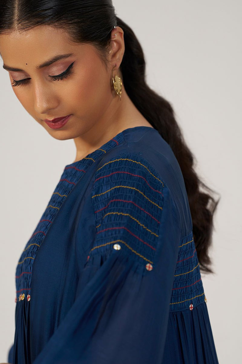 Blue Opal Silk Festive Kurta Set