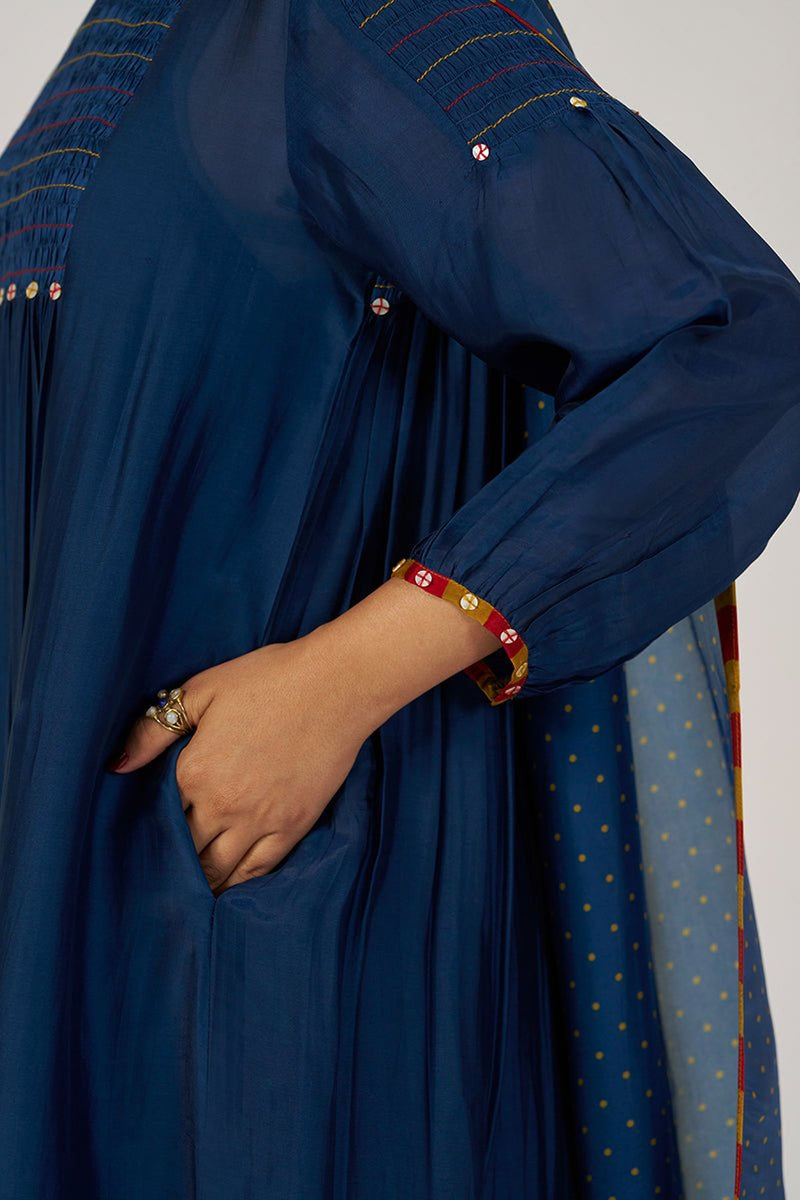 Blue Opal Silk Festive Kurta Set