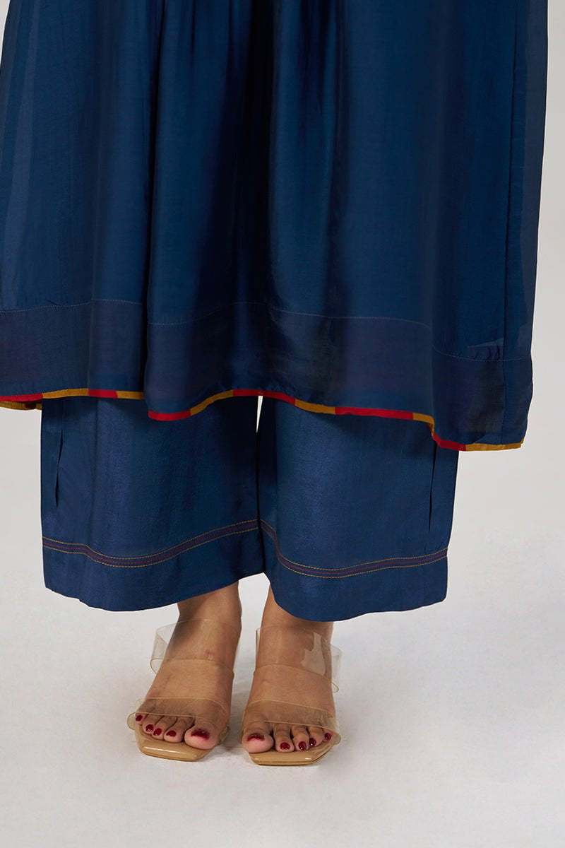 Blue Opal Silk Festive Kurta Set