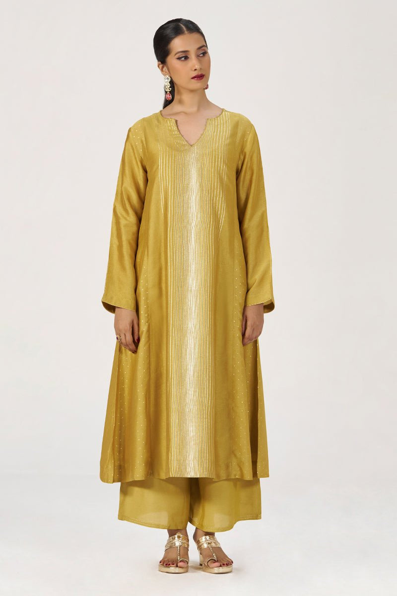 Honey Gold Festive Raw Silk Co-ord Set