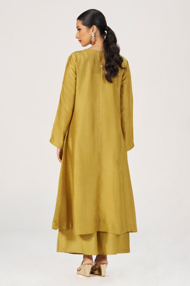 Honey Gold Festive Raw Silk Co-ord Set