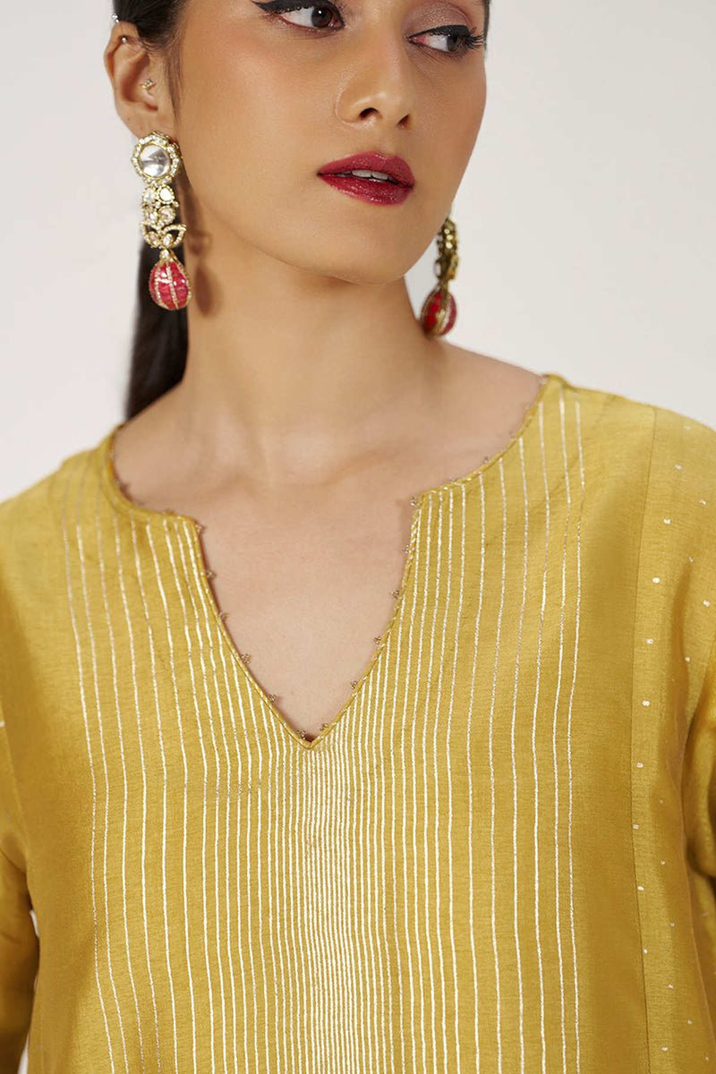 Honey Gold Festive Raw Silk Co-ord Set
