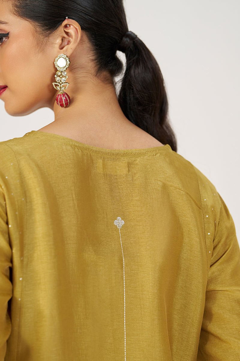 Honey Gold Festive Raw Silk Co-ord Set