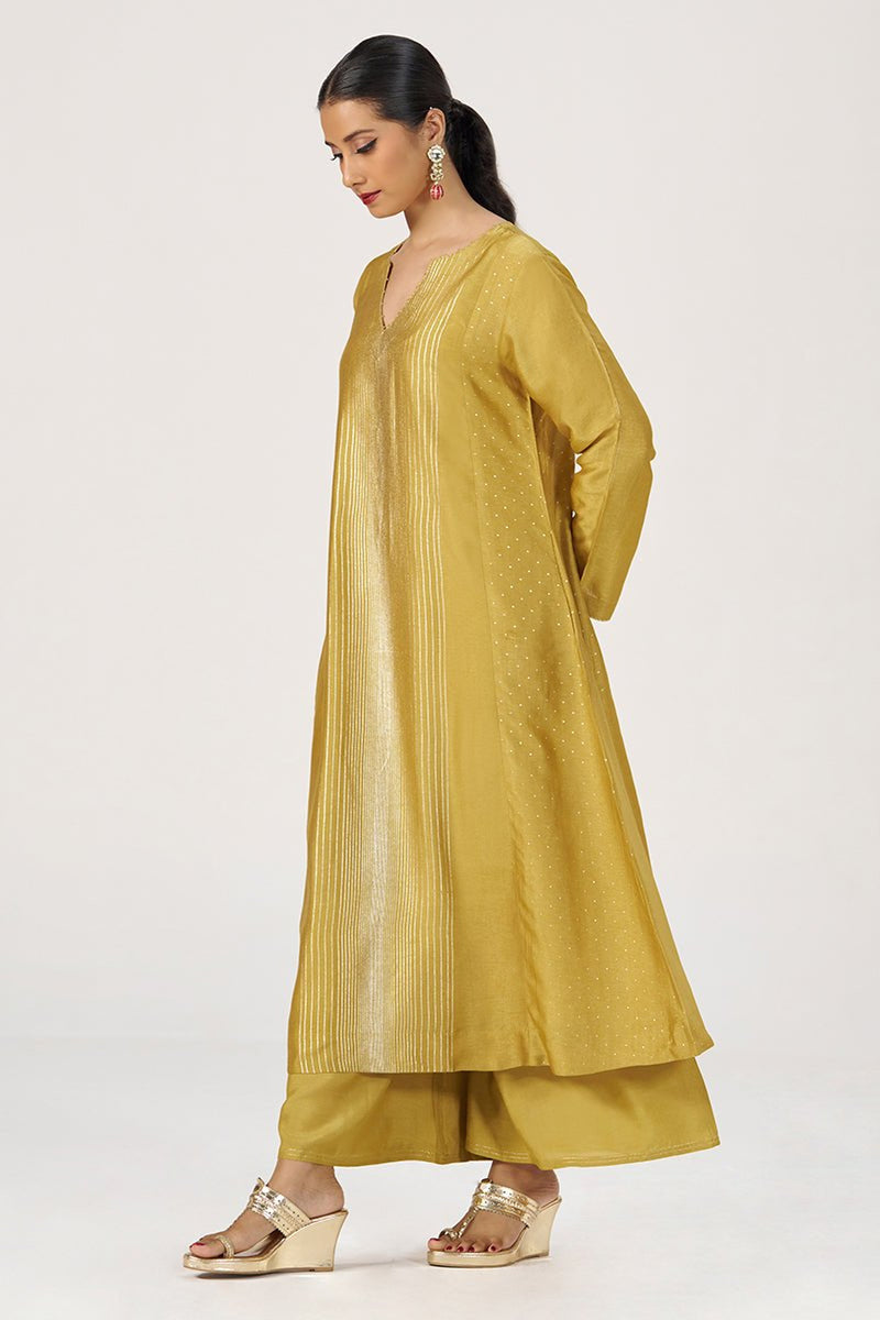 Honey Gold Festive Raw Silk Co-ord Set