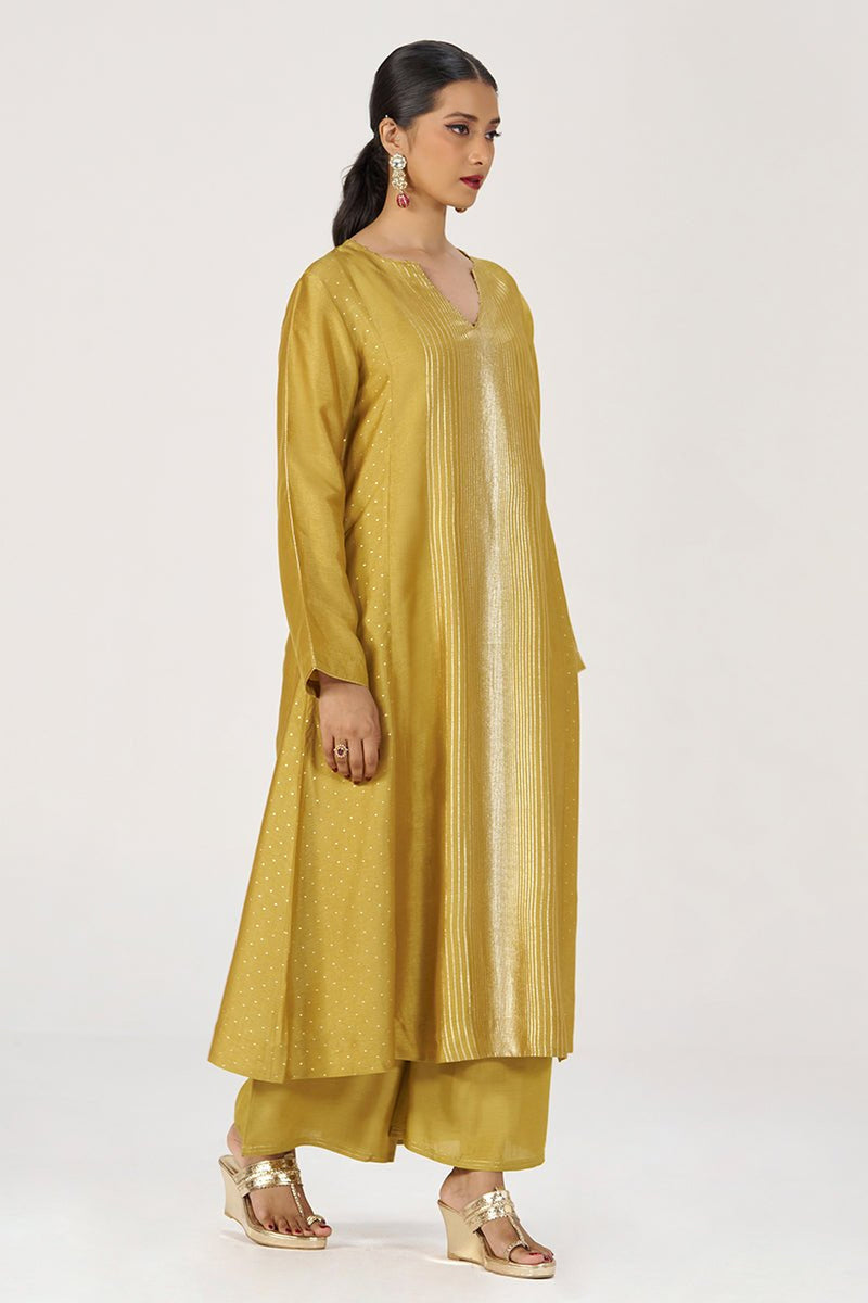Honey Gold Festive Raw Silk Co-ord Set