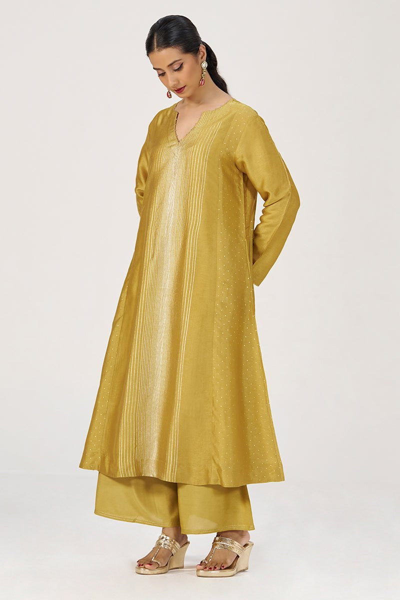 Honey Gold Festive Raw Silk Co-ord Set