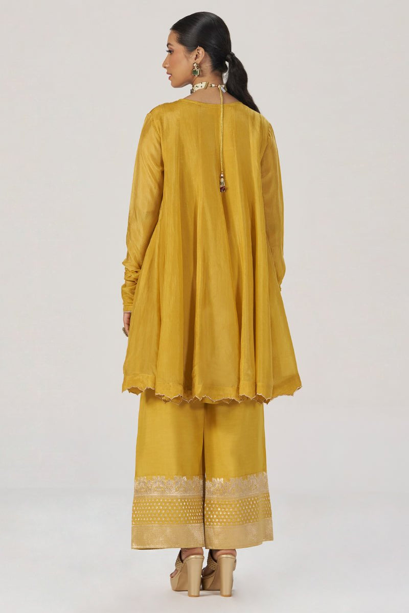 Golden Yellow Festive Silk Co-ord Set