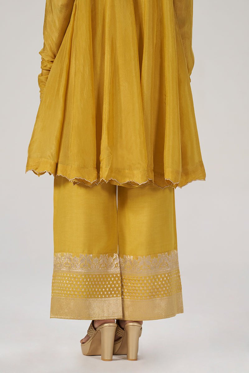 Golden Yellow Festive Silk Co-ord Set