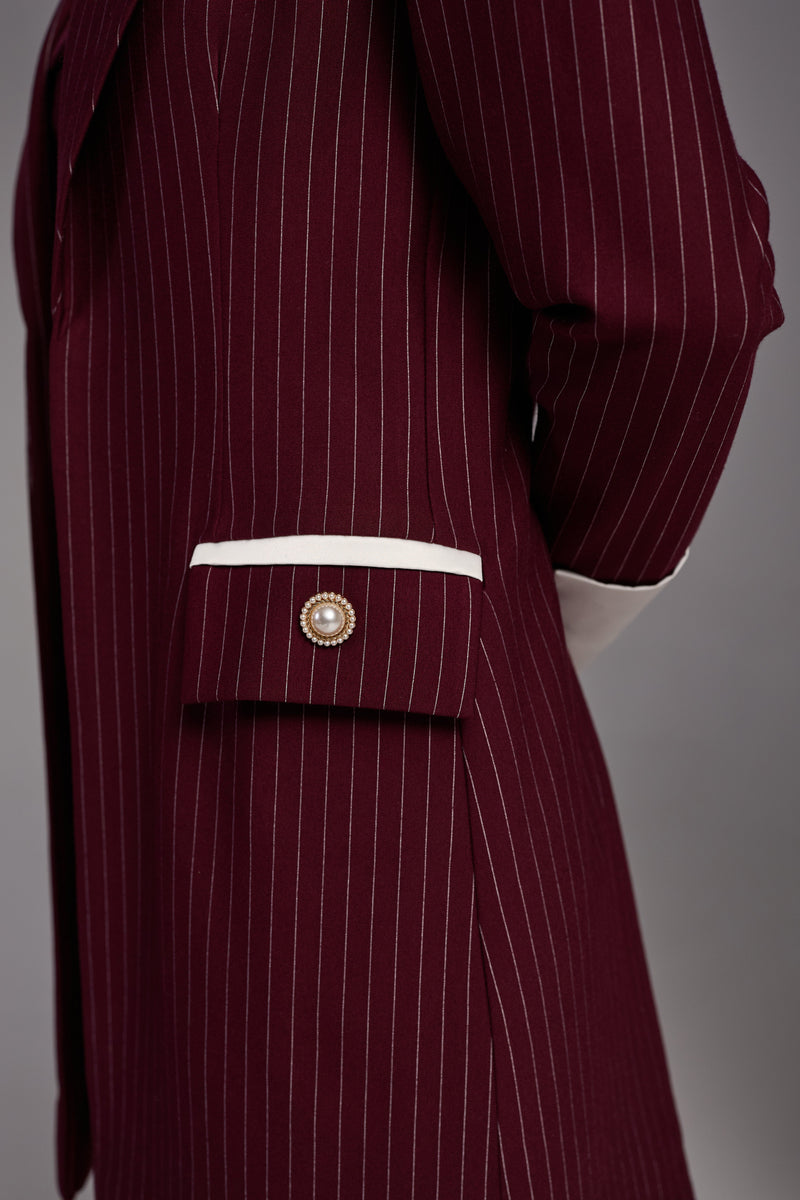 Celestia Wine Dress and Elise Blazer Set