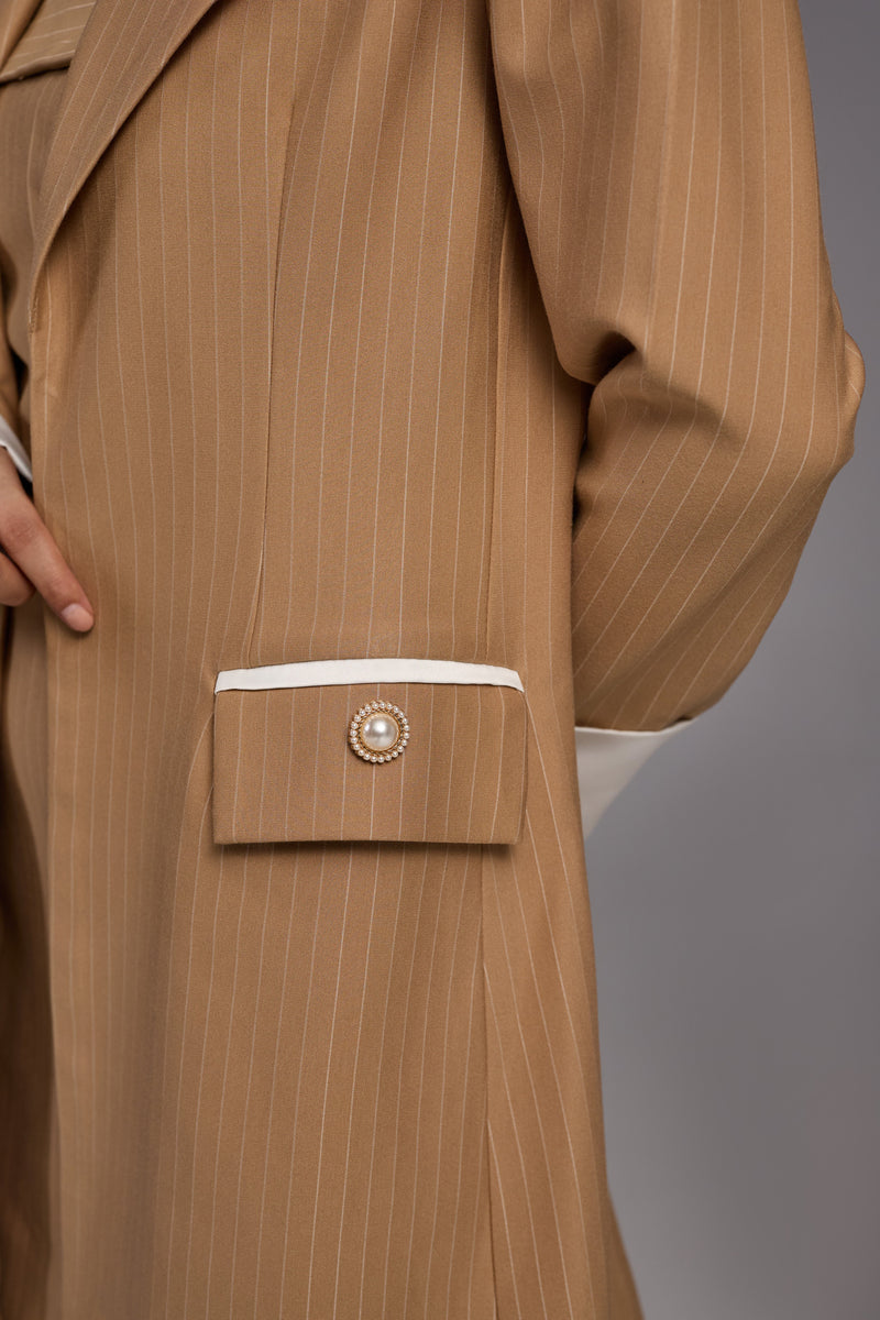 Celestia Beige Dress and Elise Blazer Set