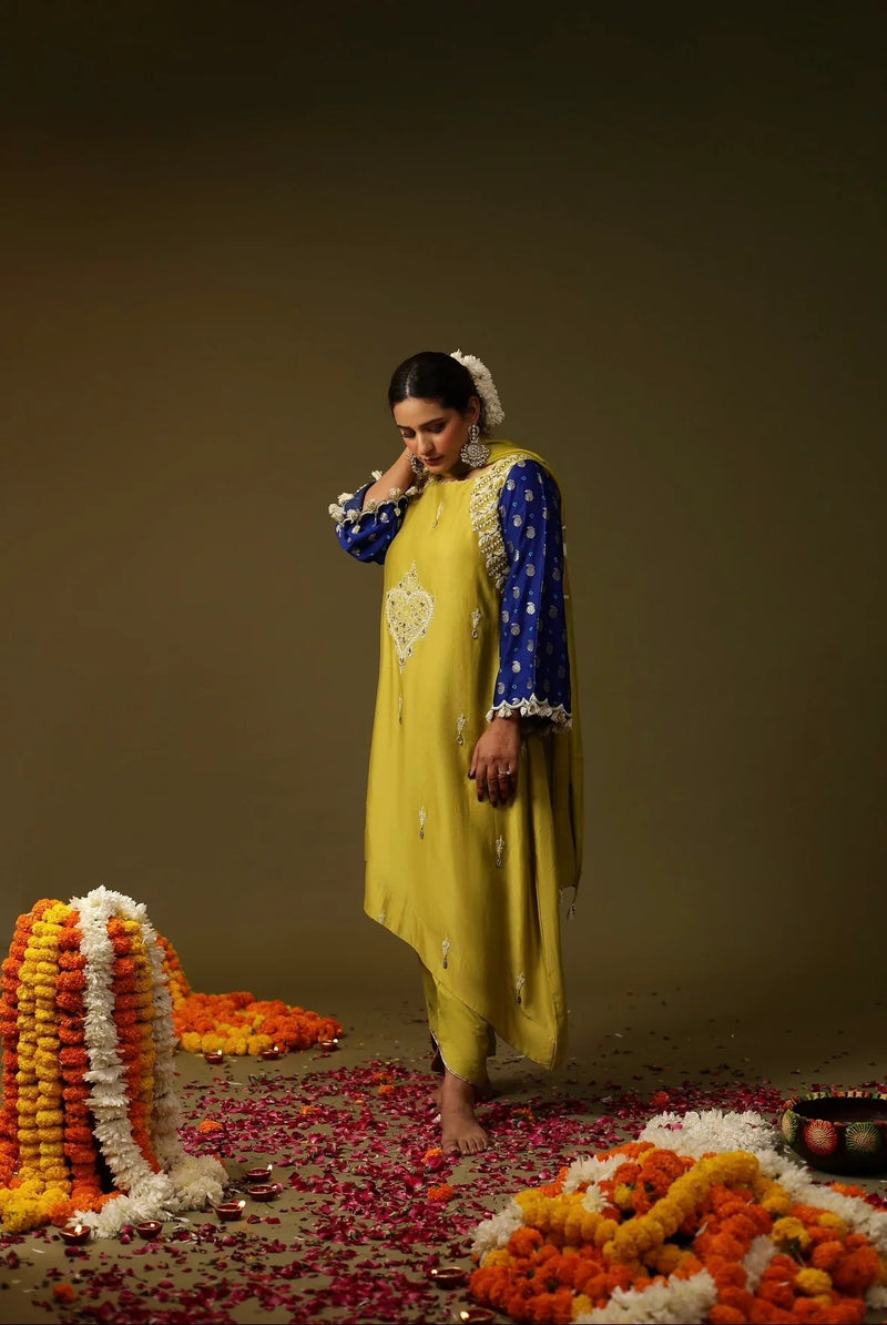 Mustard Yellow Sakhi Suit Set