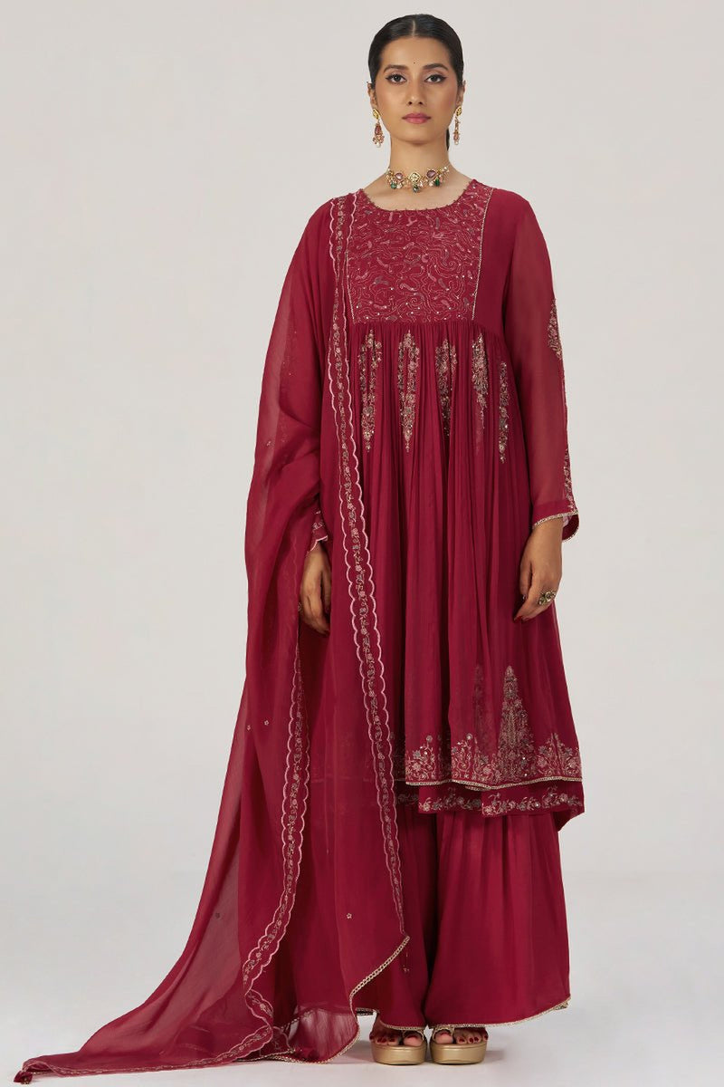 Maroon Festive Kurta Set