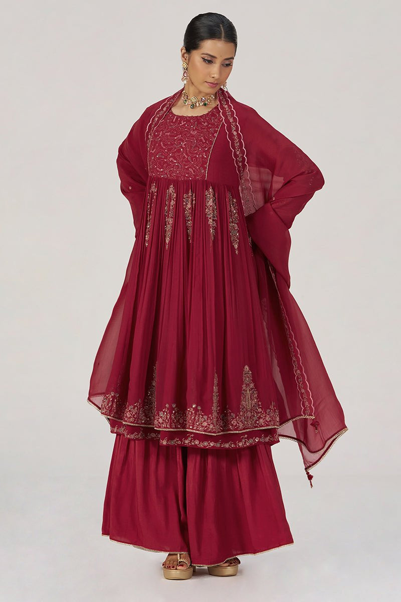 Maroon Festive Kurta Set