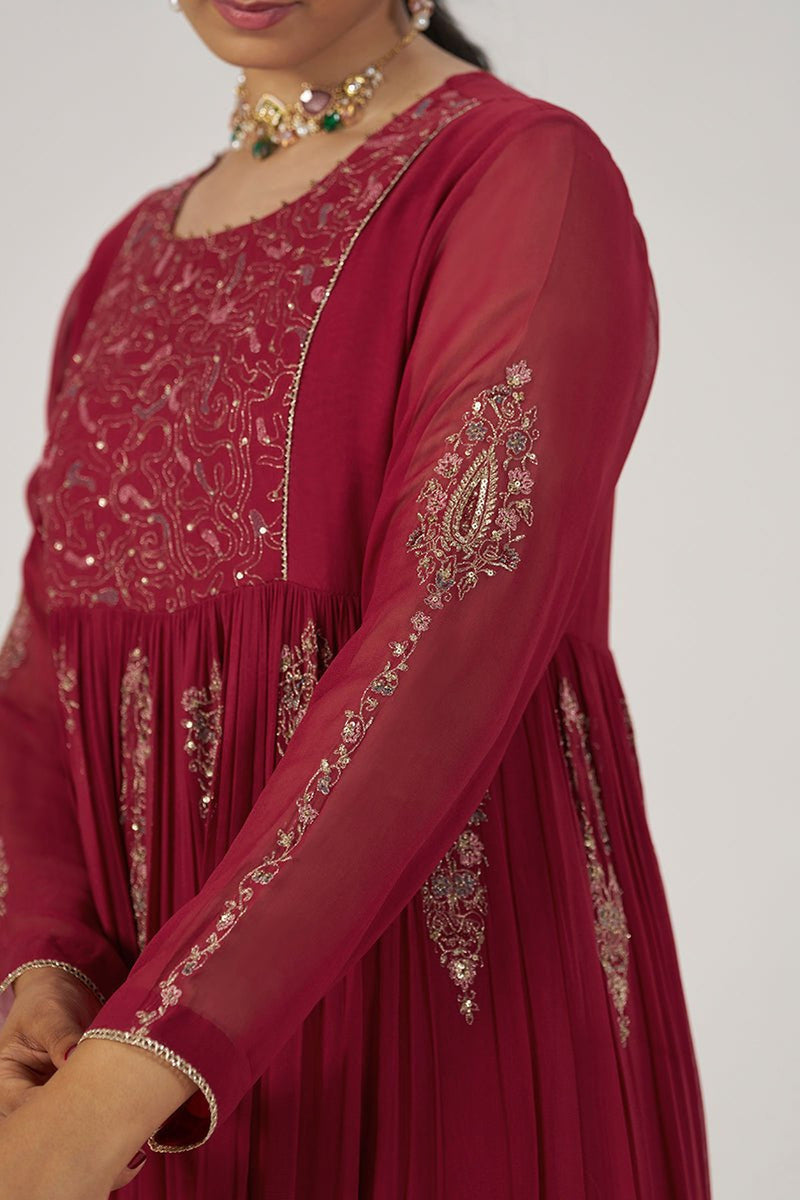 Maroon Festive Kurta Set