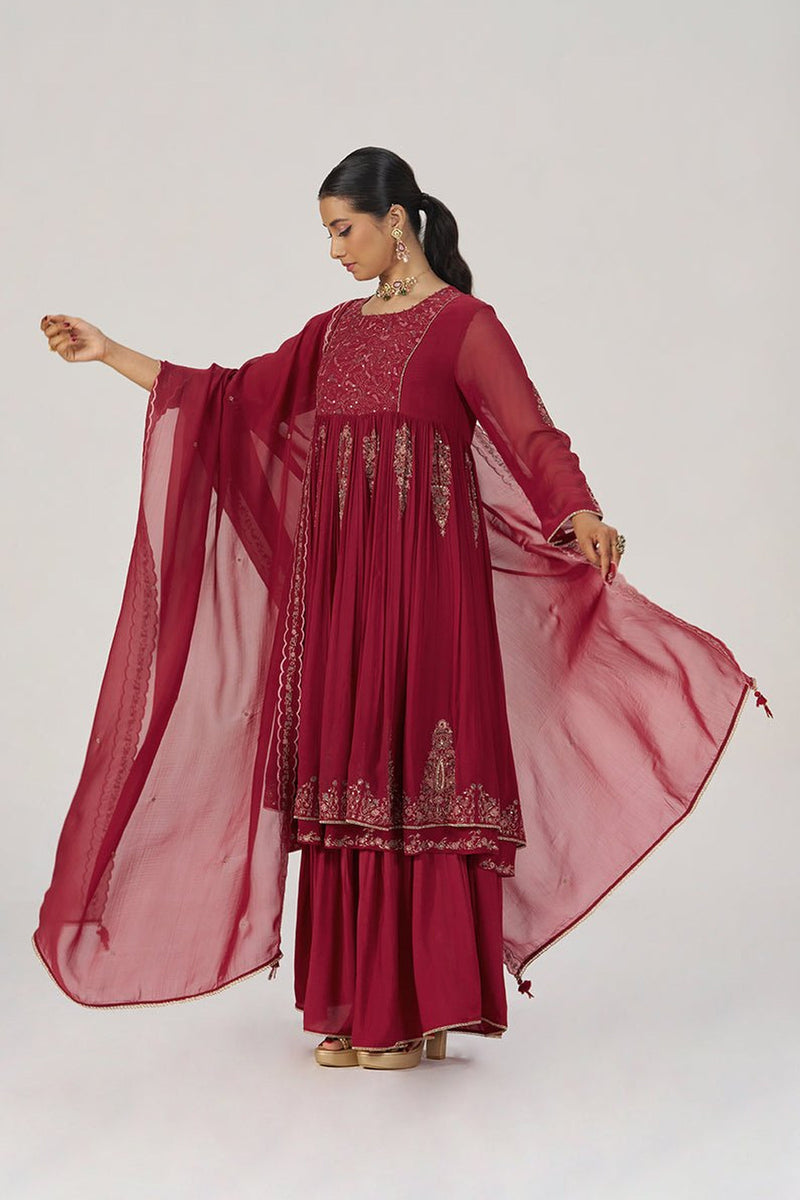 Maroon Festive Kurta Set
