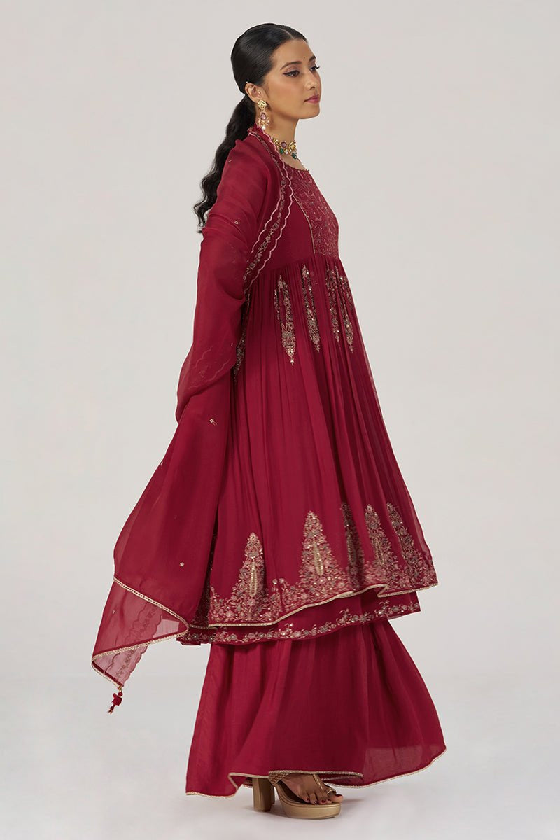 Maroon Festive Kurta Set