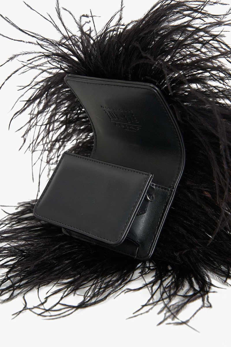 The Scarlet Minivet Handbag in Caviar Black
