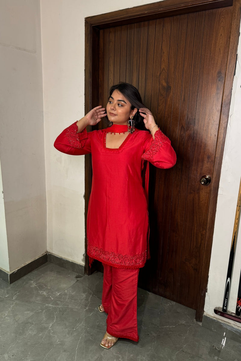 Red suit