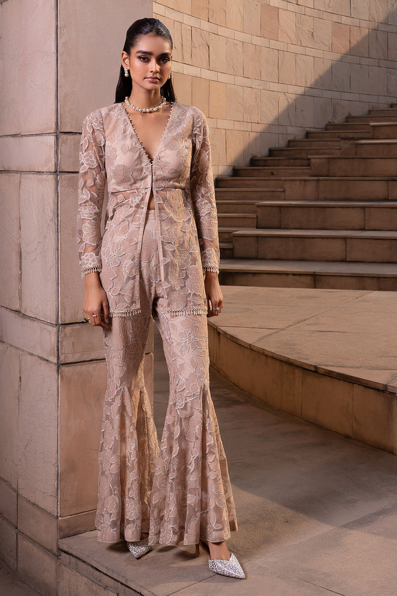 Taupe Jaal Tunic Set