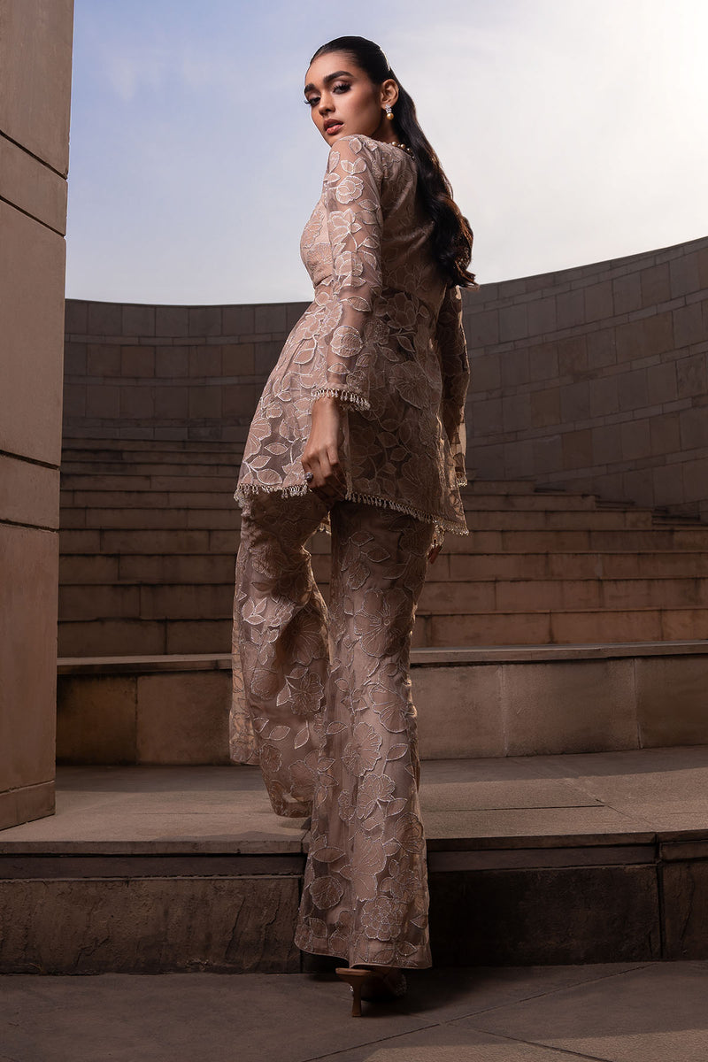 Taupe Jaal Tunic Set