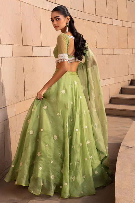 Sage Buti Lehenga Set