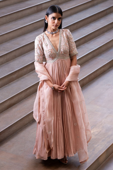 Blush Embellished Anarkali Set