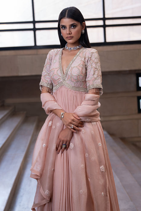 Blush Embellished Anarkali Set