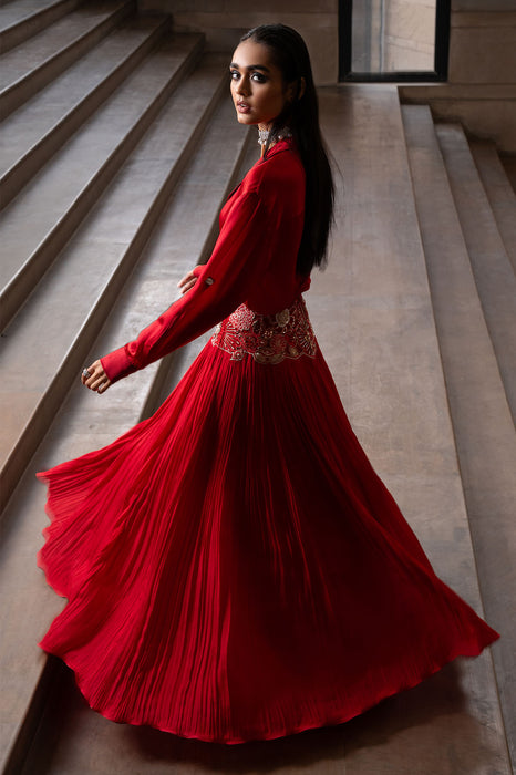 Crimson Shirt and Lehenga Set