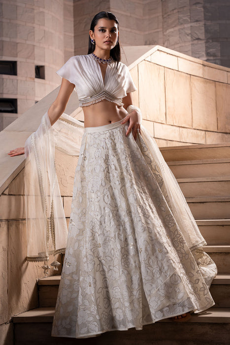 Ivory Jaal Lehenga Set