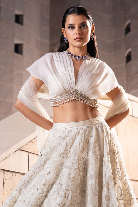 Ivory Jaal Lehenga Set