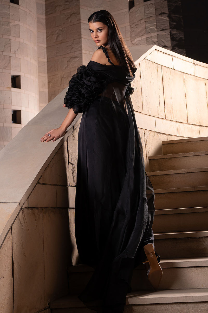 Coal Ruffle Cape Set