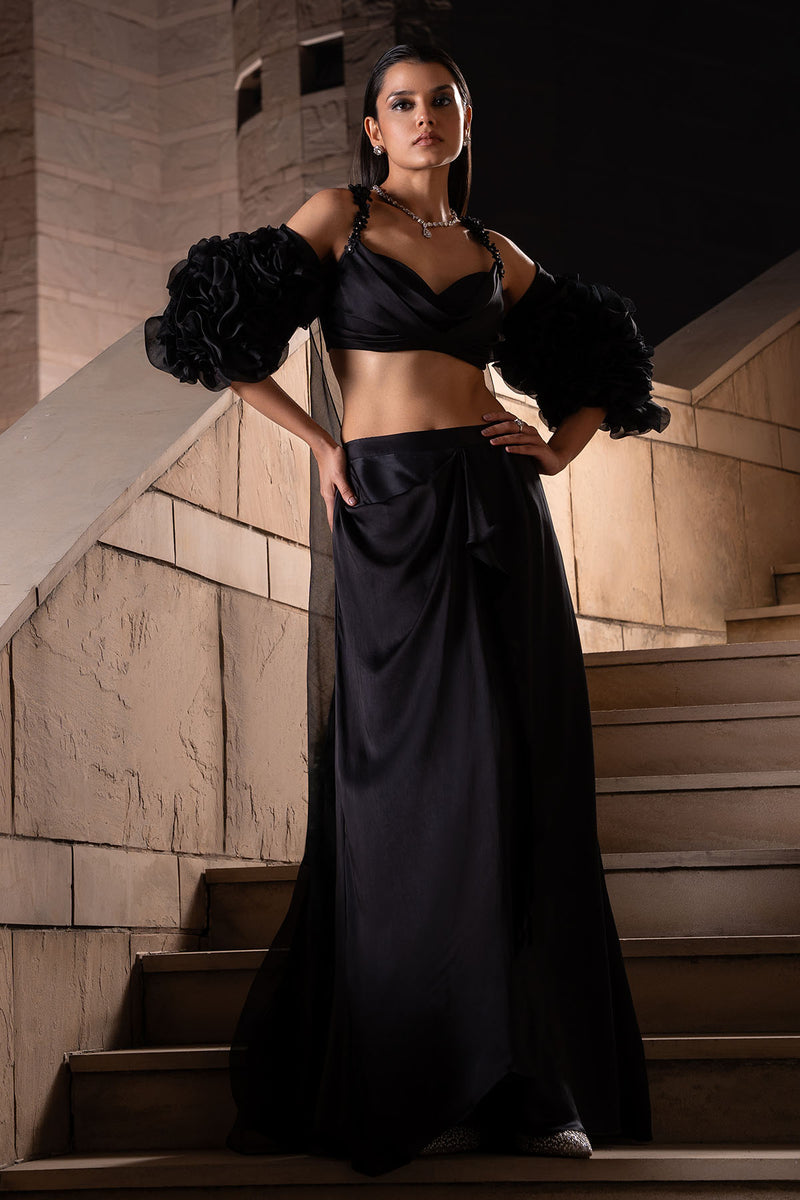 Coal Ruffle Cape Set