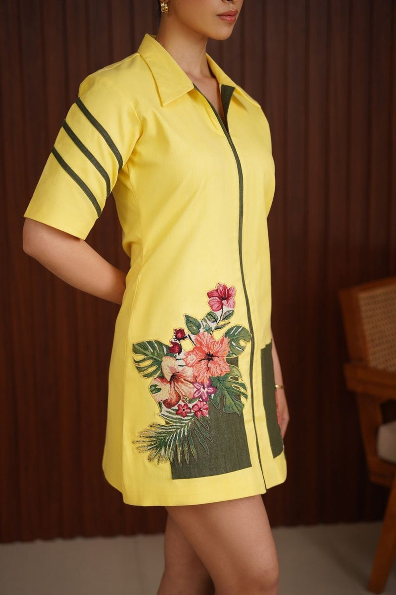 Ebony blossom dress - Yellow