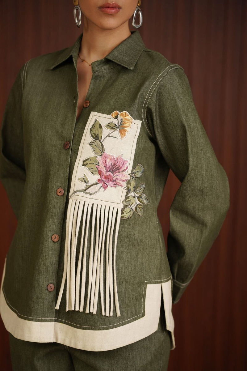 Canvas cut Coord set - Olive