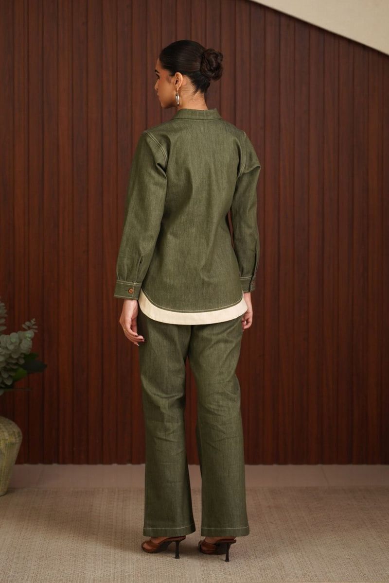 Canvas cut Coord set - Olive