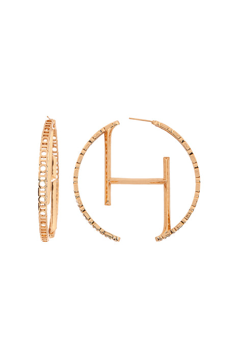 OH MONOGRAM HOOP EARRINGS 