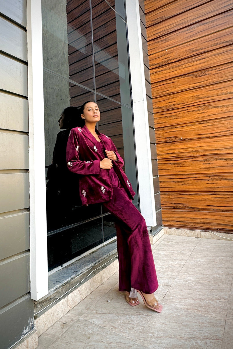 Velvet Blazer Set